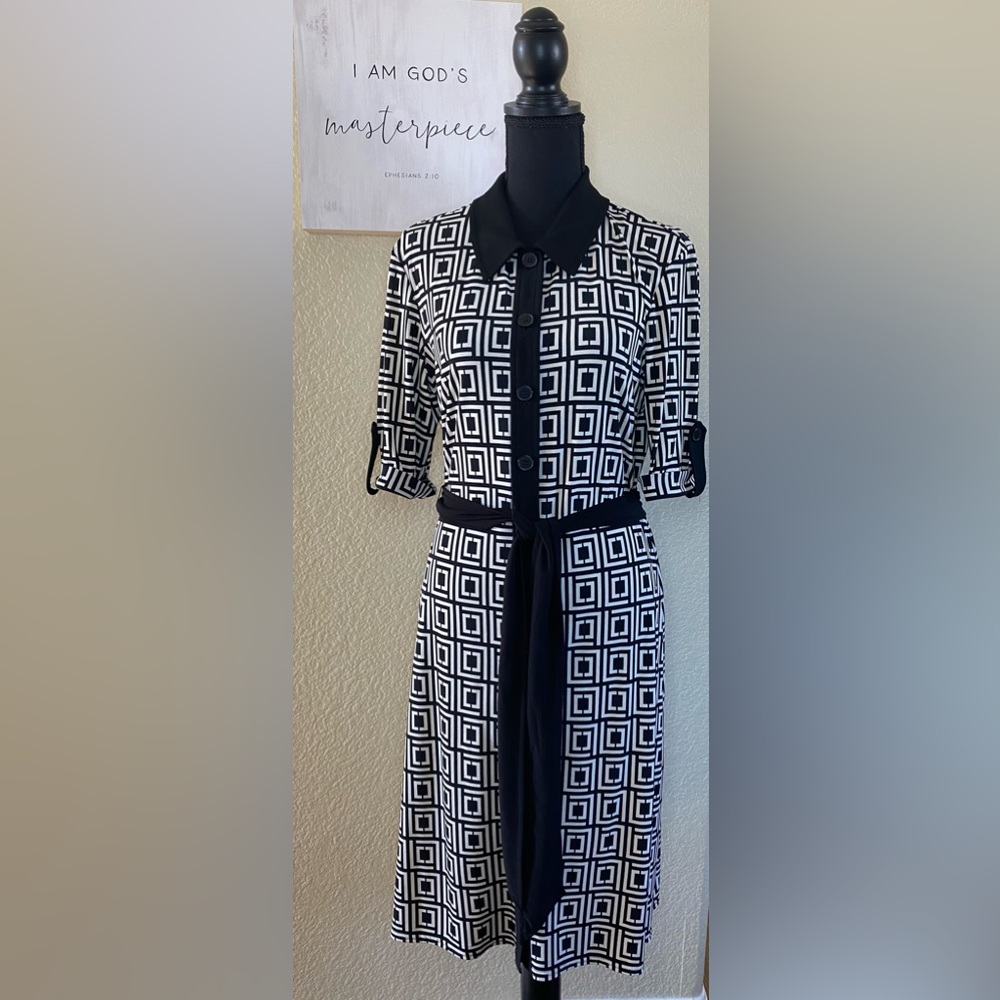 Black and white Liz Claiborne button down dress Medium or size 8